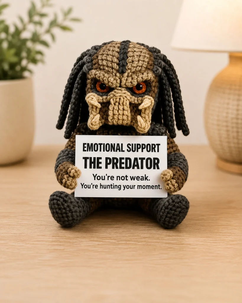 Emotional Support Predator – Handmade Crochet Doll