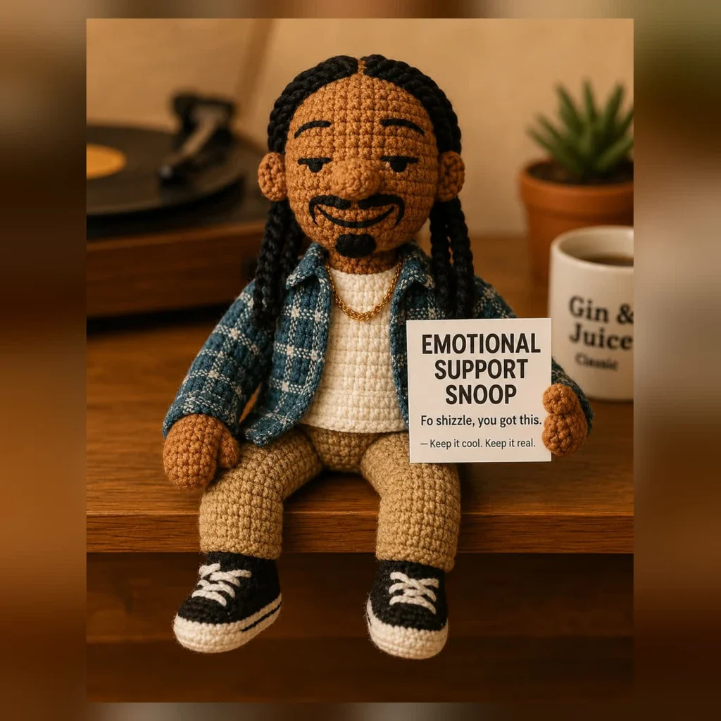 Emotional Support Snoop – Handmade Crochet Doll