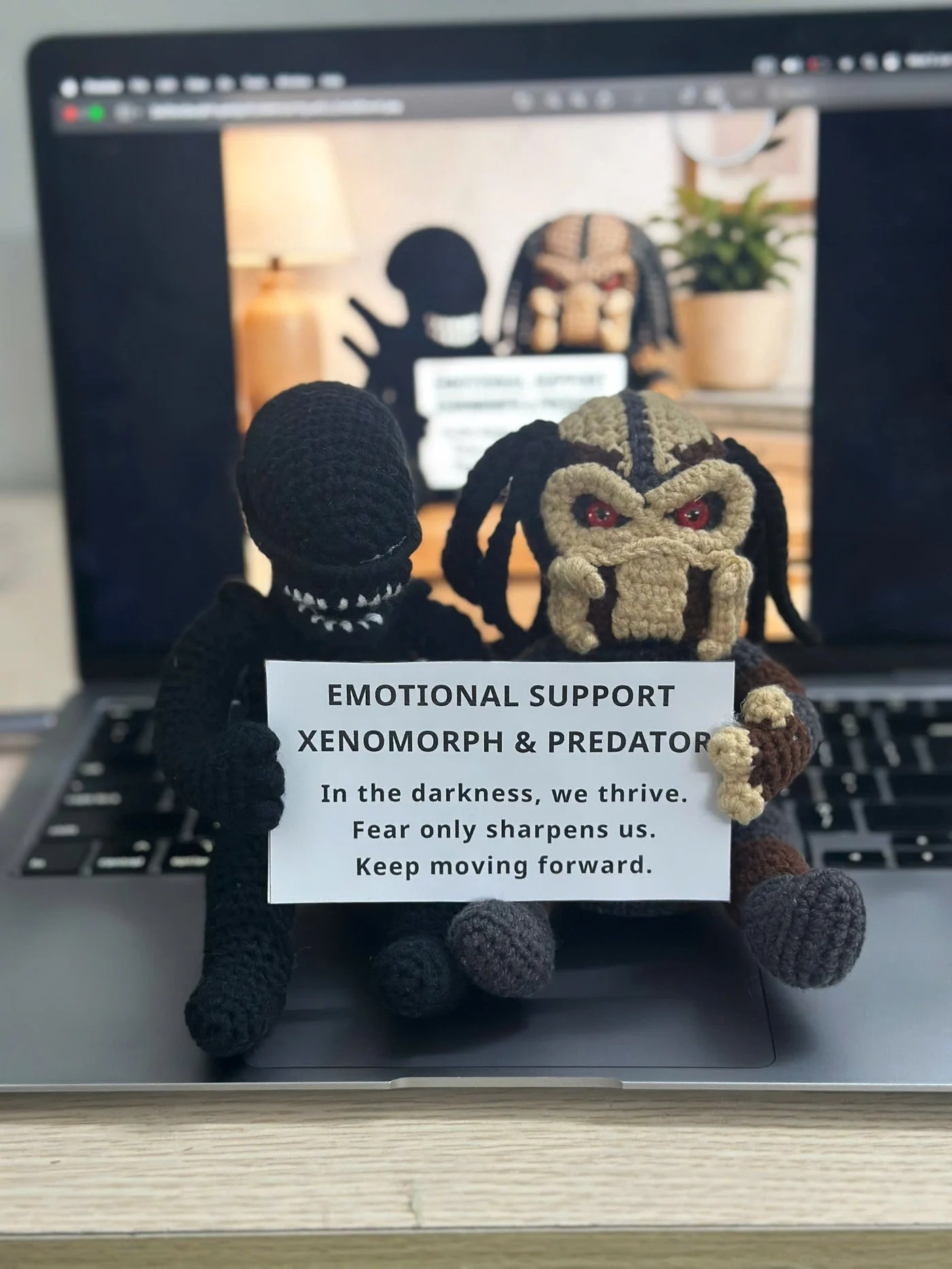 Emotional Support Xenomorph & Predator – Handmade Crochet Duo – view 3
