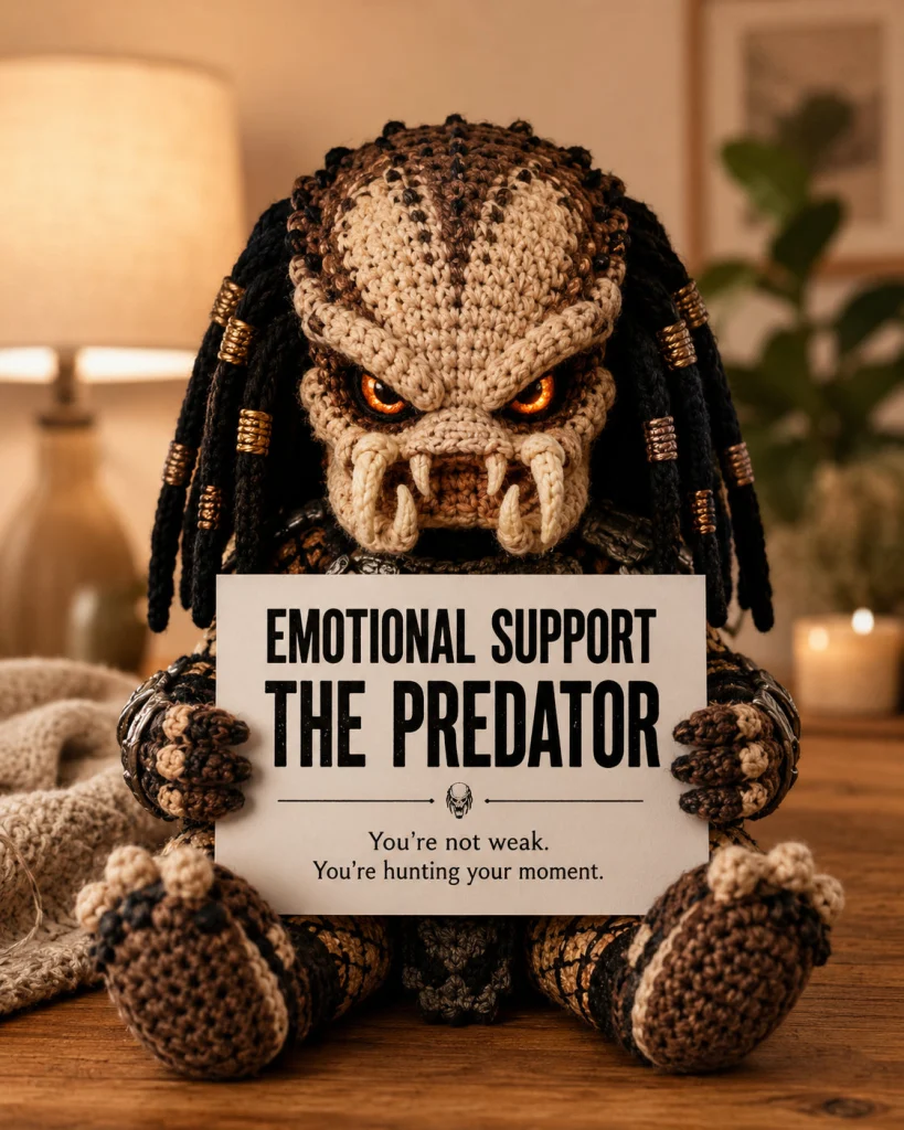 Emotional Support Predator XL – Handmade Crochet Doll (10" & 20")