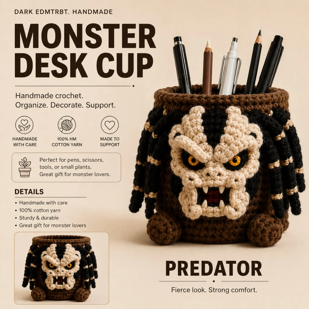 Predator Crochet Desk Organizer