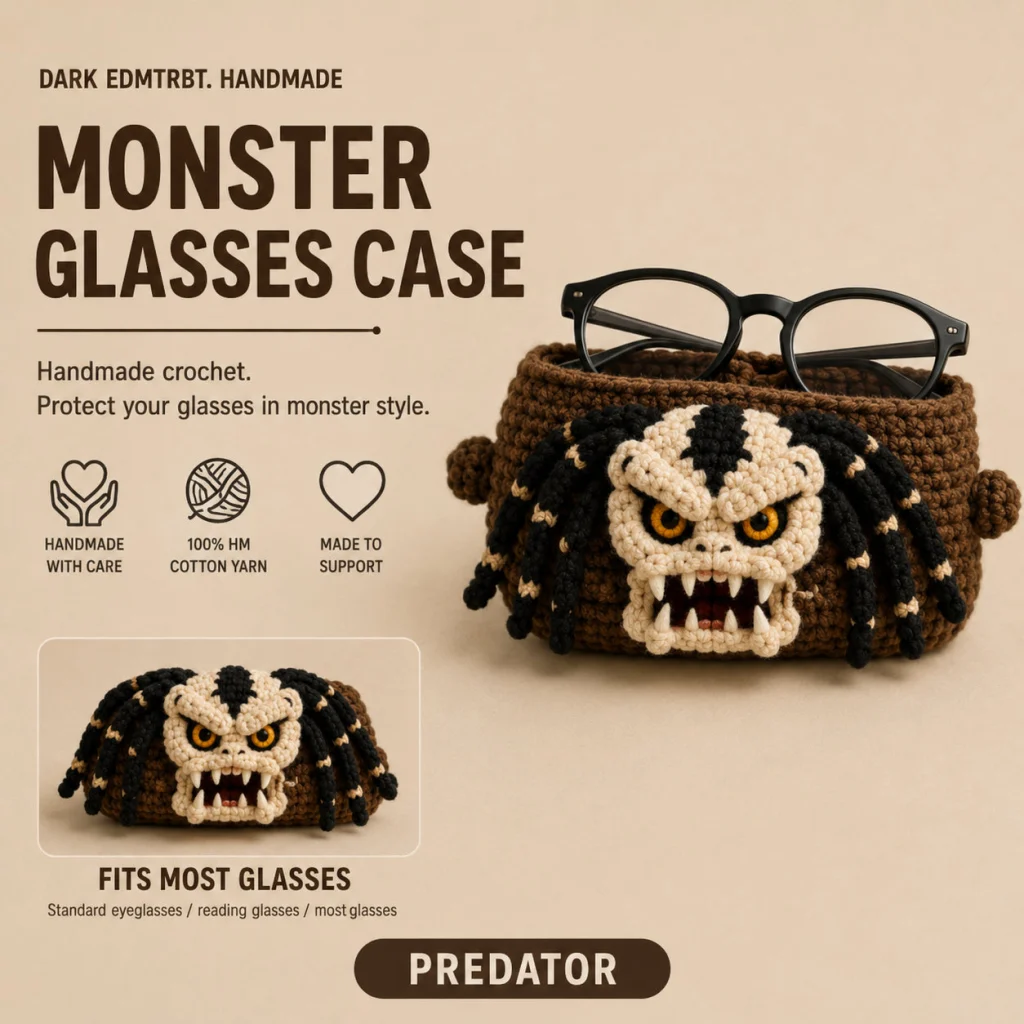 Predator Crochet Eyeglasses Case