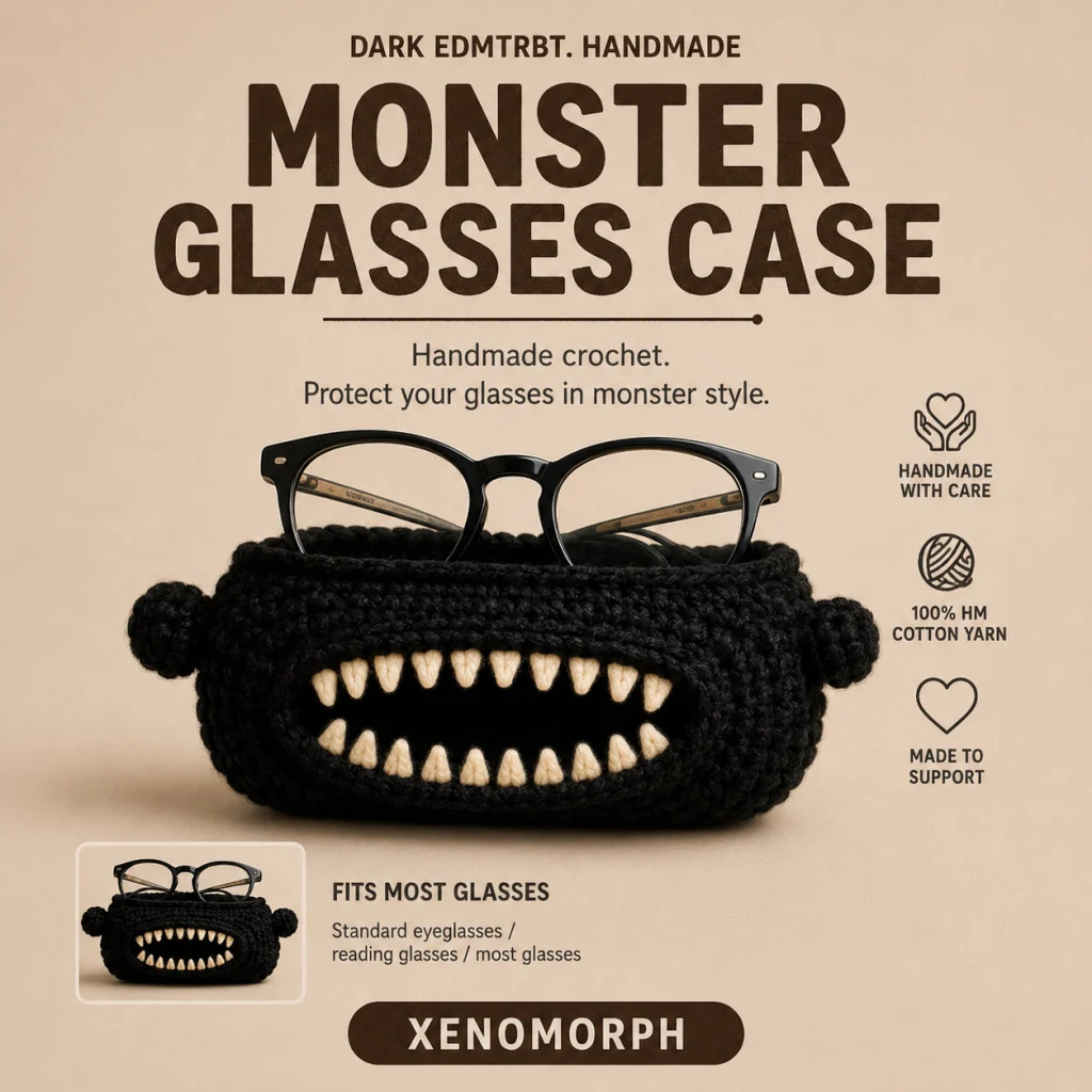 Xenomorph Crochet Eyeglasses Case