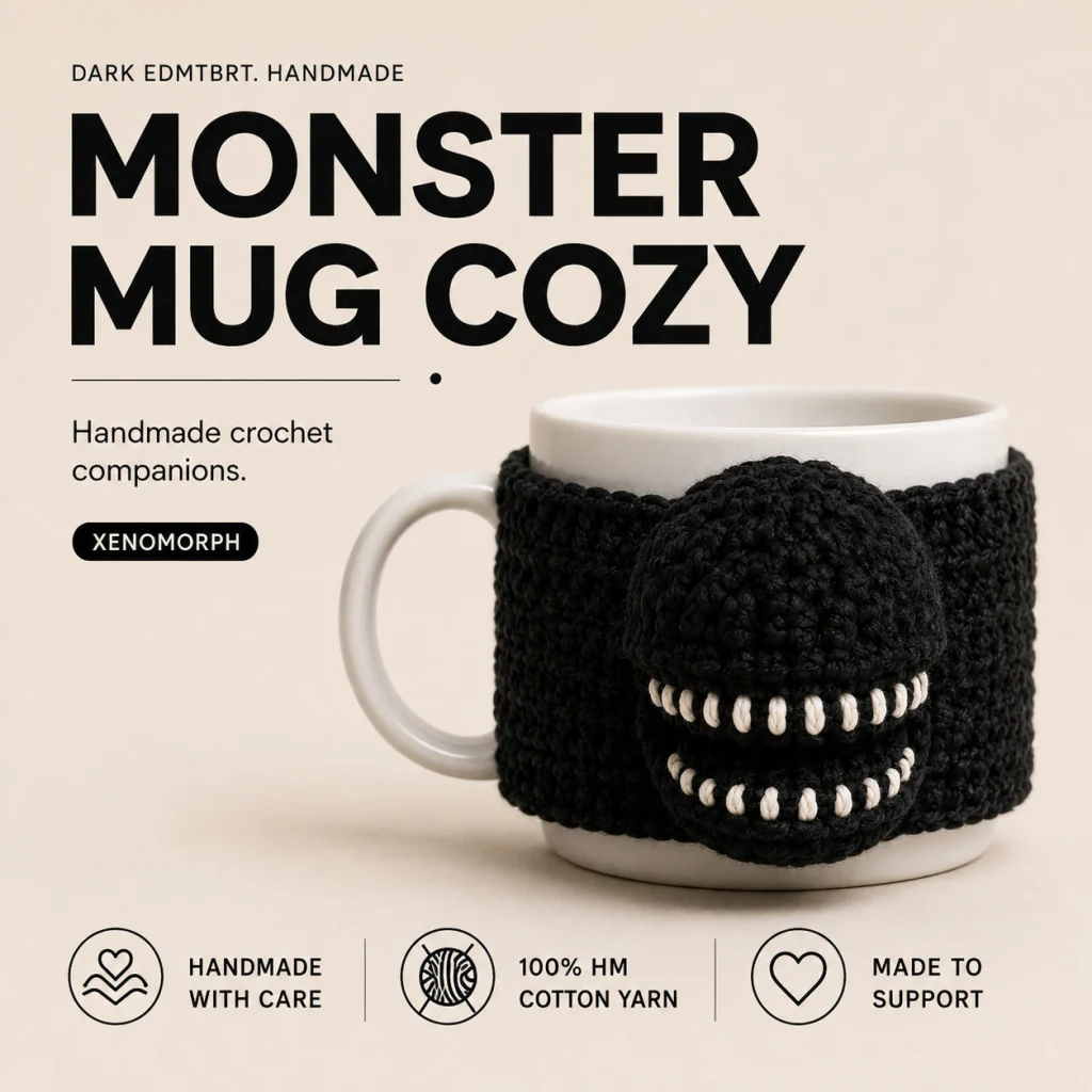 Xenomorph Crochet Mug Cozy