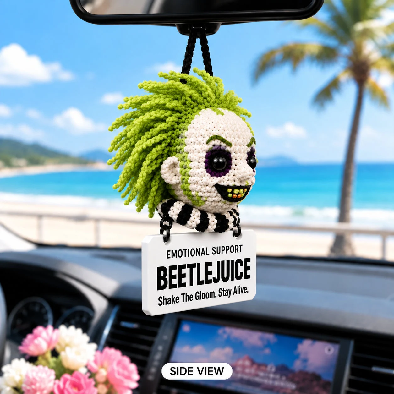 Emotional Support Beetlejuice – Crochet Car Hanging – view 3