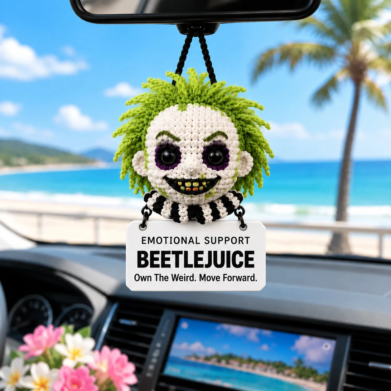 Emotional Support Beetlejuice – Crochet Car Hanging – view 5