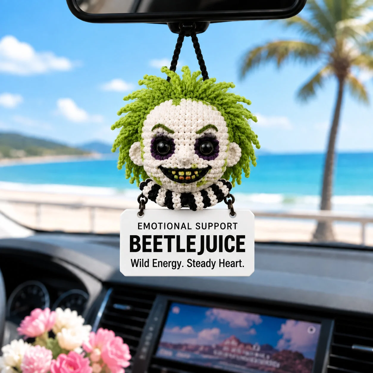 Emotional Support Beetlejuice – Crochet Car Hanging – view 7