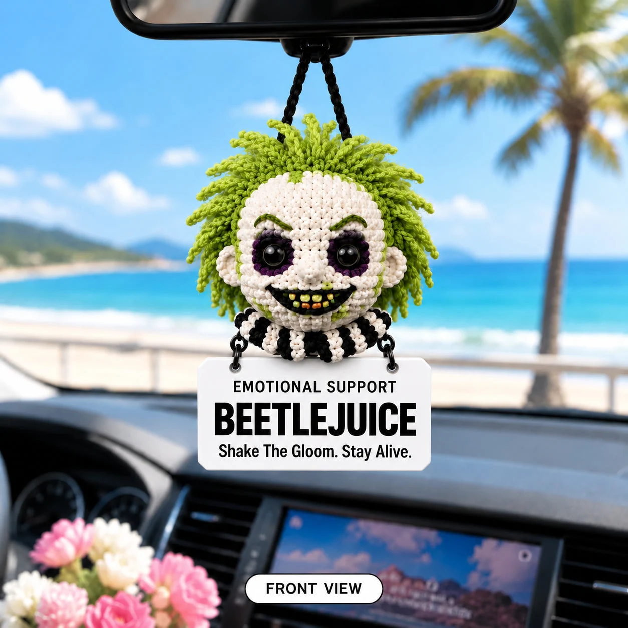 Emotional Support Beetlejuice – Crochet Car Hanging – view 8