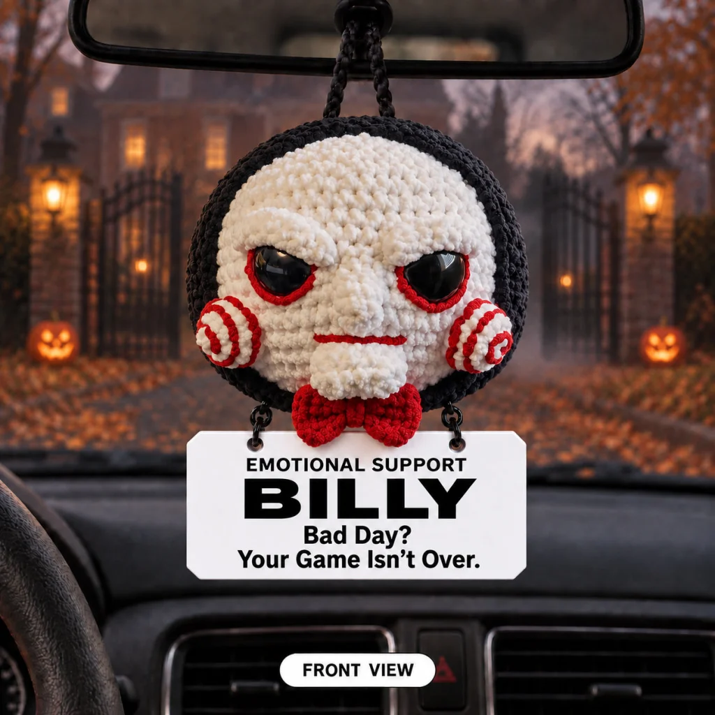 Emotional Support Billy – Crochet Car Hanging