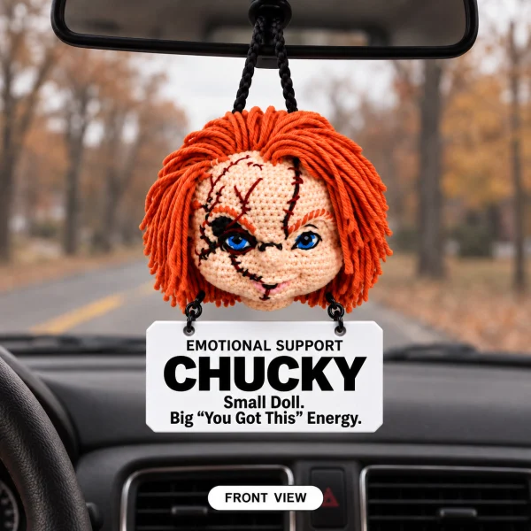 Emotional Support Chucky – Crochet Car Hanging 13