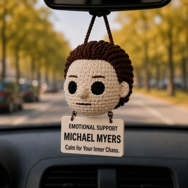 Emotional Support Michael Myers – Crochet Car Hanging 8