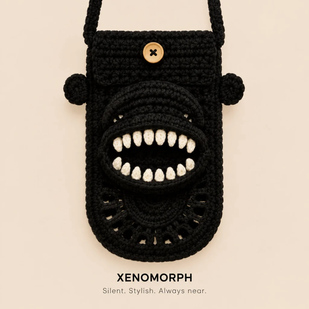 Xenomorph Crochet Phone Sleeve